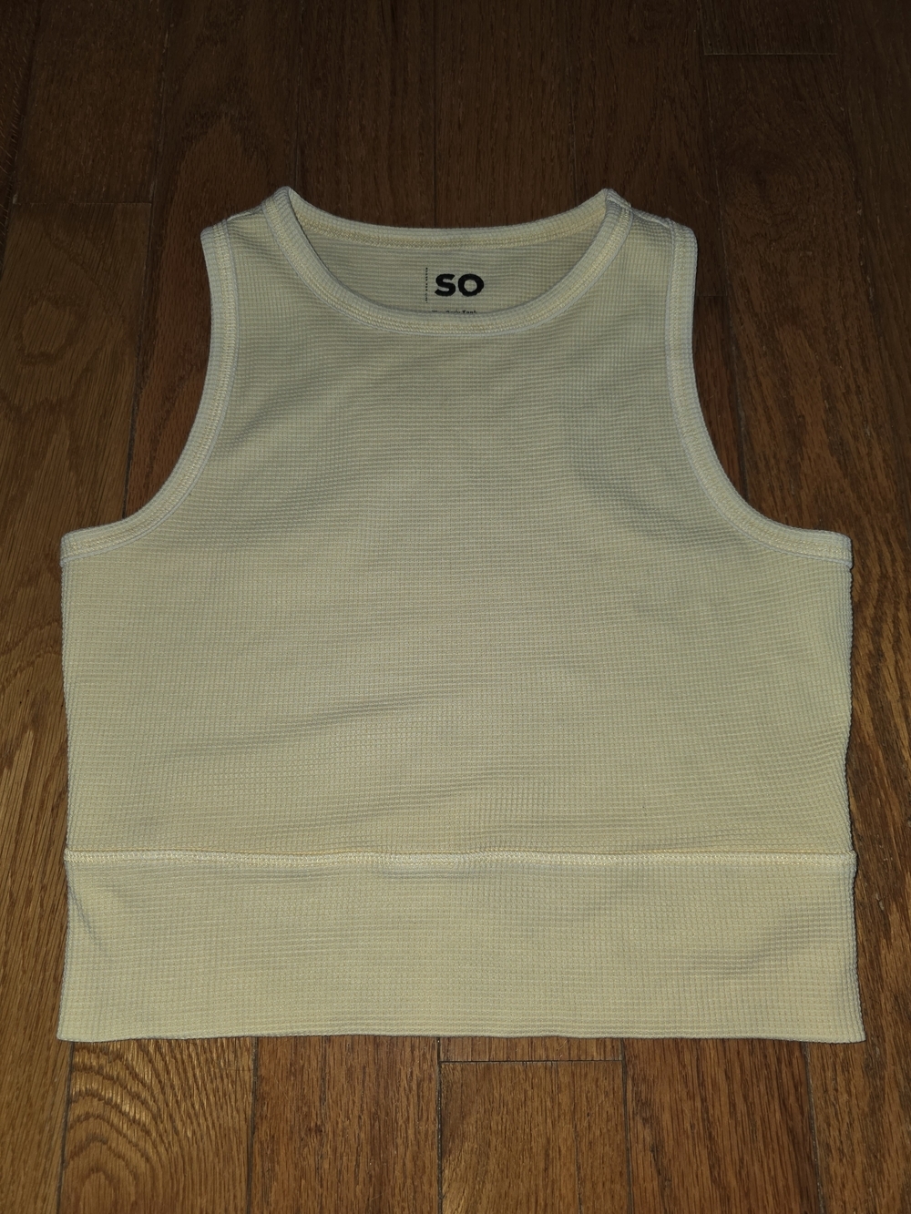 SO Yellow Ribbed Crop Tank Top